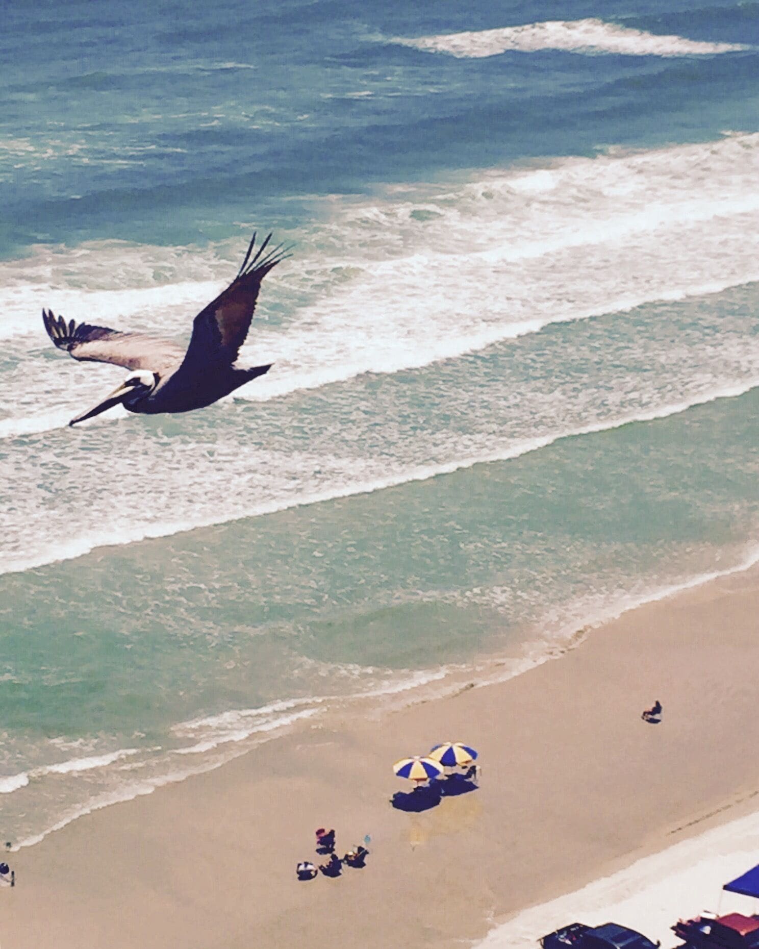 Rannalla, aurinkotuoleja, rantapyyhkeitä