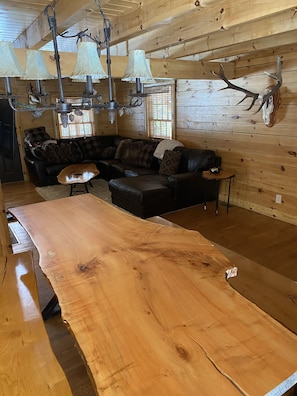 TV, fireplace, ping pong - Log Home Located on Lake Muskallonge (Newberry)