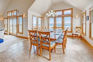 Dining - Premier Oceanfront Carolina Dreamin’ w/ Pool, Hot Tub, Elevator, Game Room (Avon)