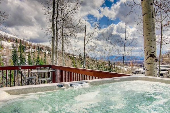 Soak away your cares while enjoying amazing views.