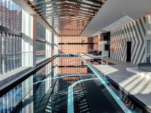 Indoor pool, pool loungers