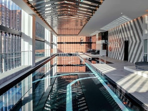 Indoor pool, sun loungers