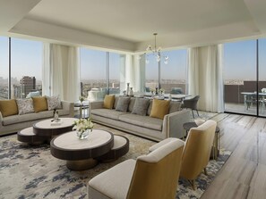 Premium bedding, down comforters, pillowtop beds, minibar