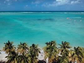 On the beach, beach towels
