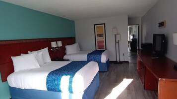 Room, 2 Double Beds, Non Smoking | Free WiFi, bed sheets