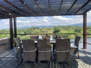 Outdoor dining - PRIVATE VILLA WITH PRIVATE LAKE AND RIVER VIEW (Puerto Salgar)