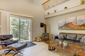 TV connectée, cheminée, jeux vidéo, livres