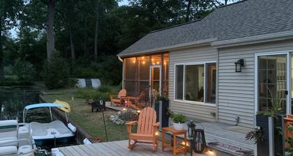 Snuggle time is great at the LiL Carrot waterfront on Big Wolf Lake