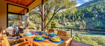 Two-Story Riverfront Home w/ Beautiful Kitchen & Private Hot Tub