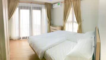 Vila | 1 kamar tidur, meja kerja, dan seprai linen