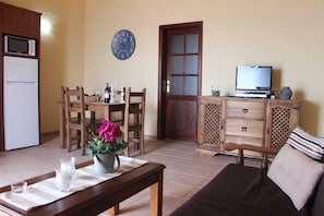 Televisión y chimenea