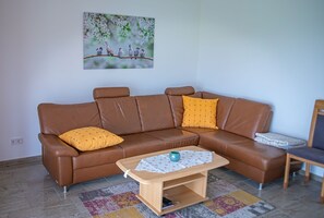 TV, foosball, stereo