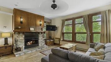 Télévision, cheminée