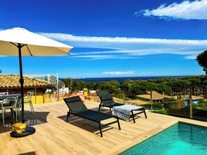 Outdoor pool - CONILL Villa with sea views, private pool, air conditioning and wifi. (Pals)