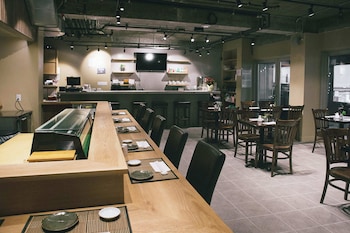 Lunch, dinner served; Japanese cuisine, alfresco dining  at Henn na Hotel New York