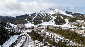 Aerial view - 100 Steps Away, Ski in Ski Out Condo (Big Sky)