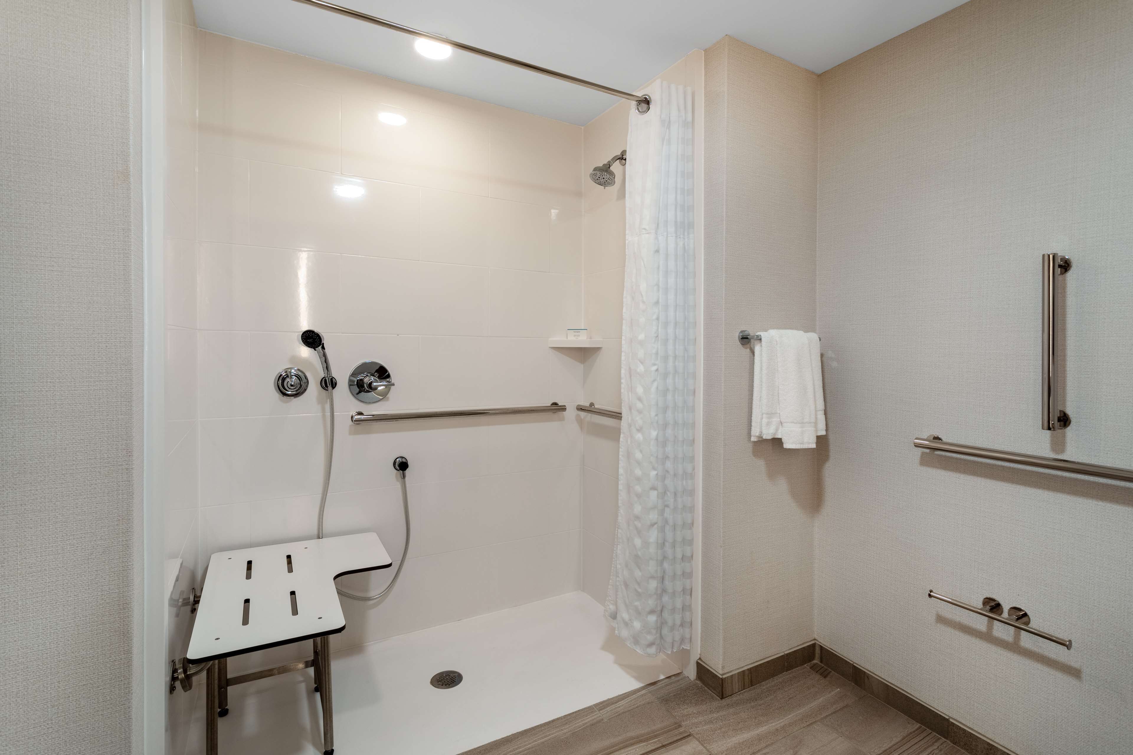 room, 1 king bed, accessible (roll-in shower) | bathroom shower