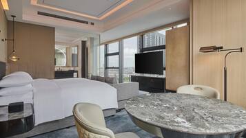 Hypo-allergenic bedding, down duvets, minibar, in-room safe