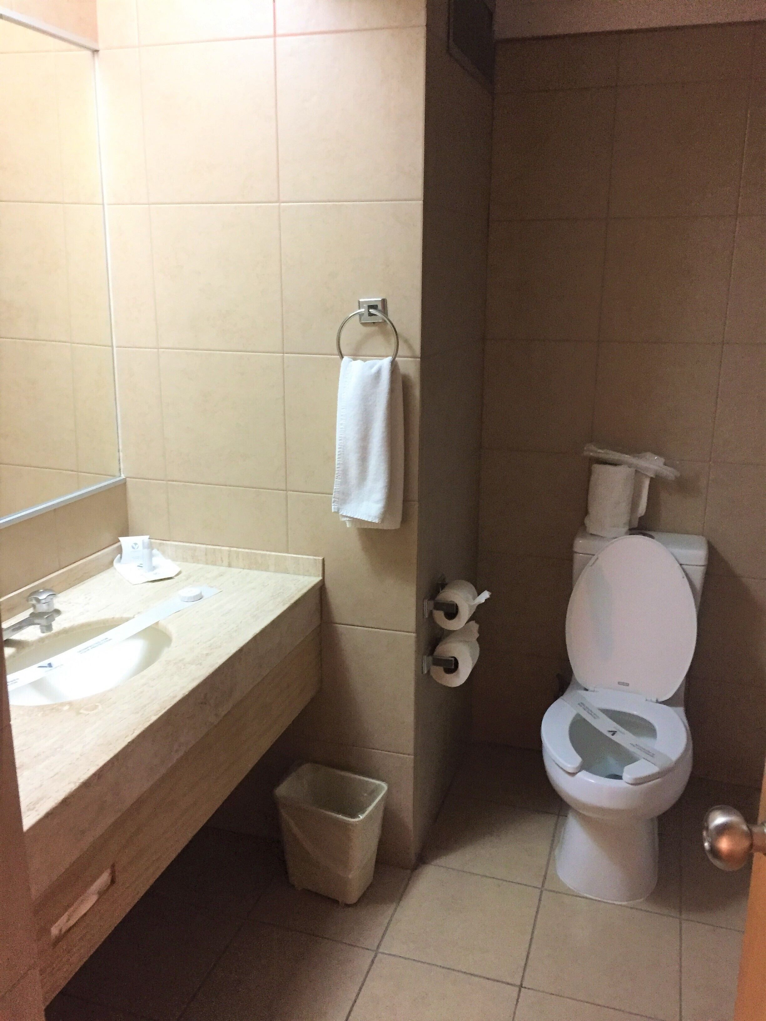 dressing gowns, towels, soap, shampoo