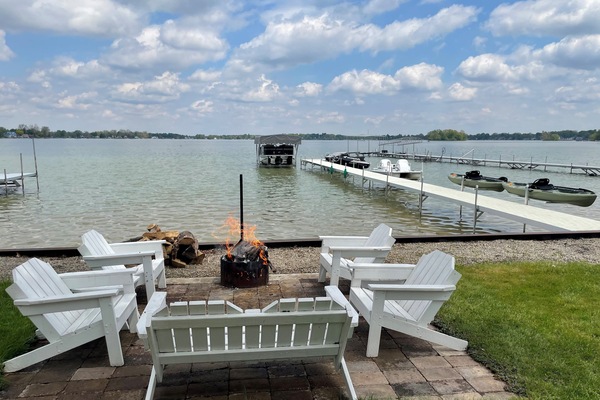 View of Crystal Lake. Waiting for you to take a seat and relax.
