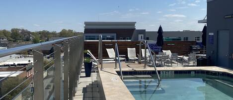 A rooftop pool