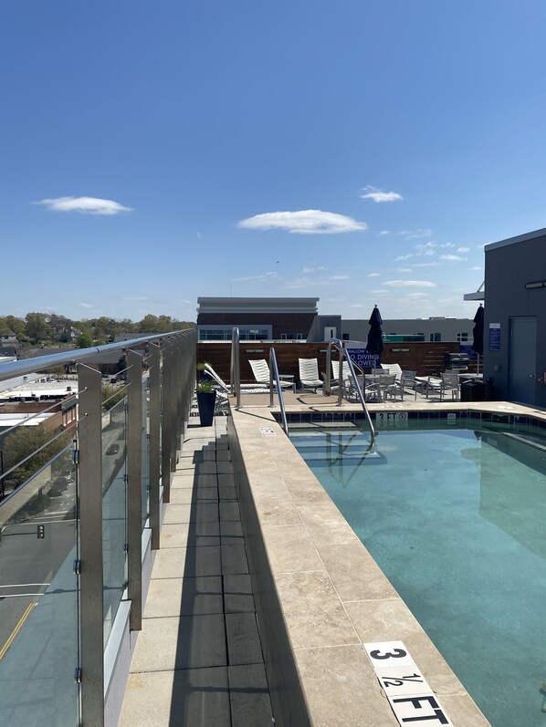 A rooftop pool