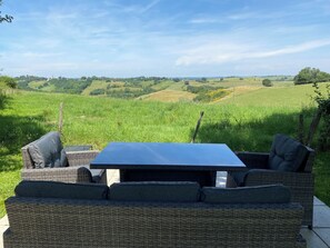 Outdoor dining - Spacious gite with large heated private swimming pool and new hot tub for 25! (Salerm)