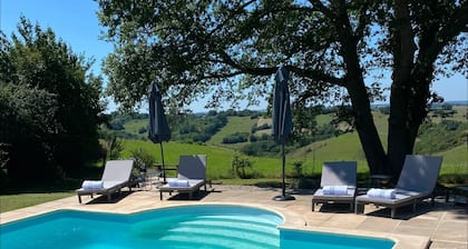 Spacious gite with large heated private swimming pool and new hot tub for 25!