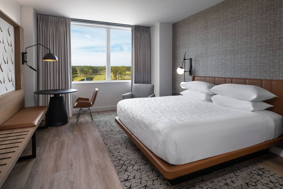 Premium bedding, down comforters, pillowtop beds, in-room safe