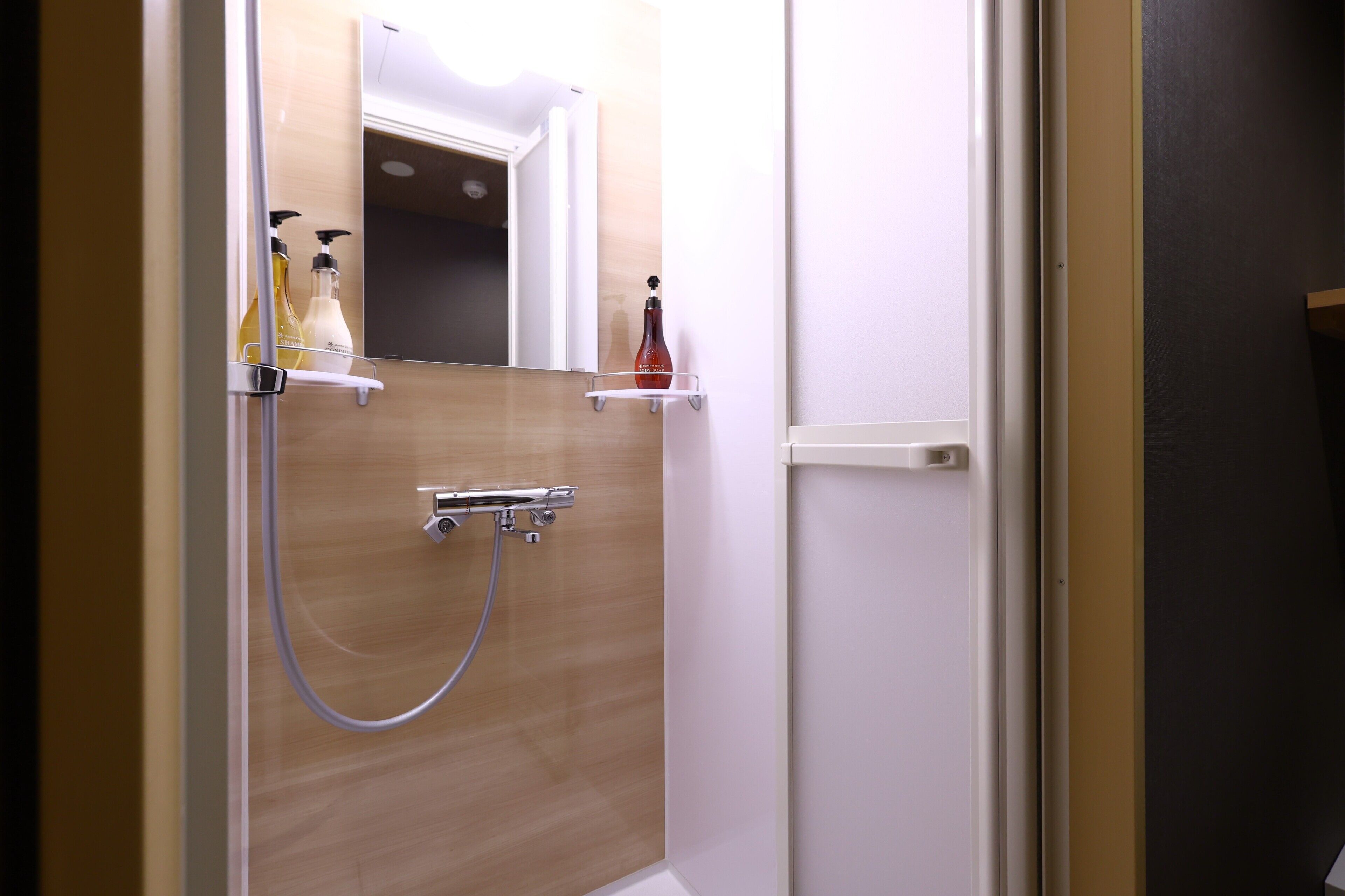 shower, free toiletries, electronic bidet, towels