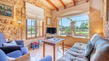 TV, fireplace, DVD player, stereo