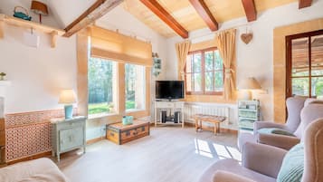 TV, peis, DVD-spiller og stereoanlegg