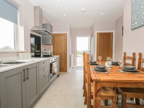Cottage | Private kitchen | Fridge, microwave, electric kettle, toaster - The Croft Bungalow (Wigton)