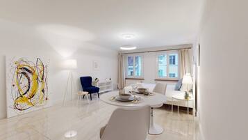 Basic Apartment, 1 Queen Bed | 1 bedroom, laptop workspace, iron/ironing board, bed sheets