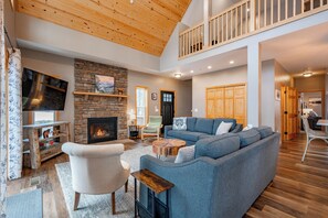 Smart TV, fireplace, video games