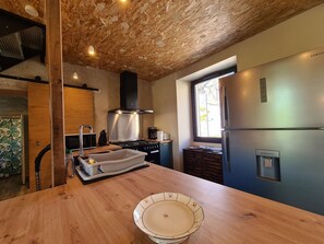 Fridge, microwave, dishwasher - Charming Village House with Shared Heated Pool, Near Attractions, and Private Garden (Le Menoux)