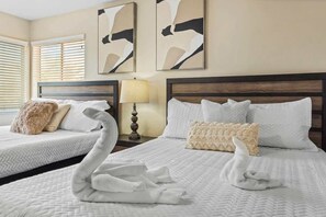 4 bedrooms, iron/ironing board, WiFi, bed sheets
