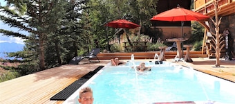 CHALET SLEEPS 18 POOL JACUZZI CINEMA ROOM SLOPE AND MOUNTAIN VIEWS