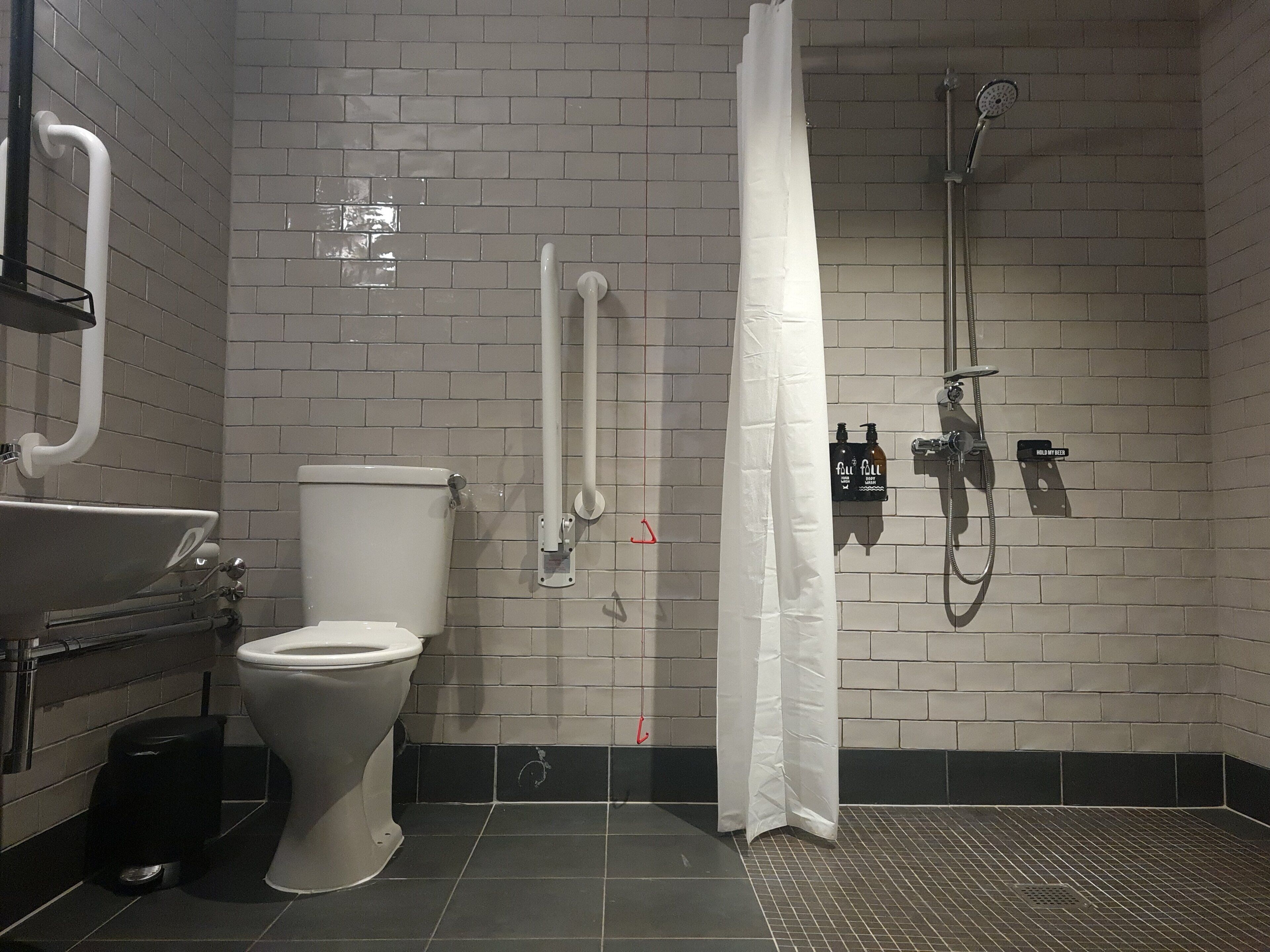 brewmaster's suite- accessible | bathroom | shower, rainfall showerhead, free toiletries, hair dryer