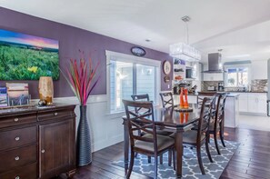 Dining - Vivid colorful craftsman with patio and fire pit (Seattle)
