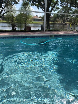 Una piscina al aire libre, una piscina climatizada
