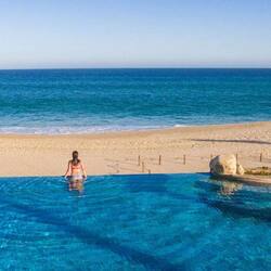 On the beach, sun loungers, beach towels
