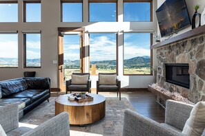 Smart TV, chimenea y reproductor de DVD 