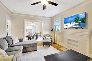 Smart TV, fireplace, printers