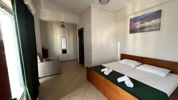 Desk, free WiFi, bed sheets