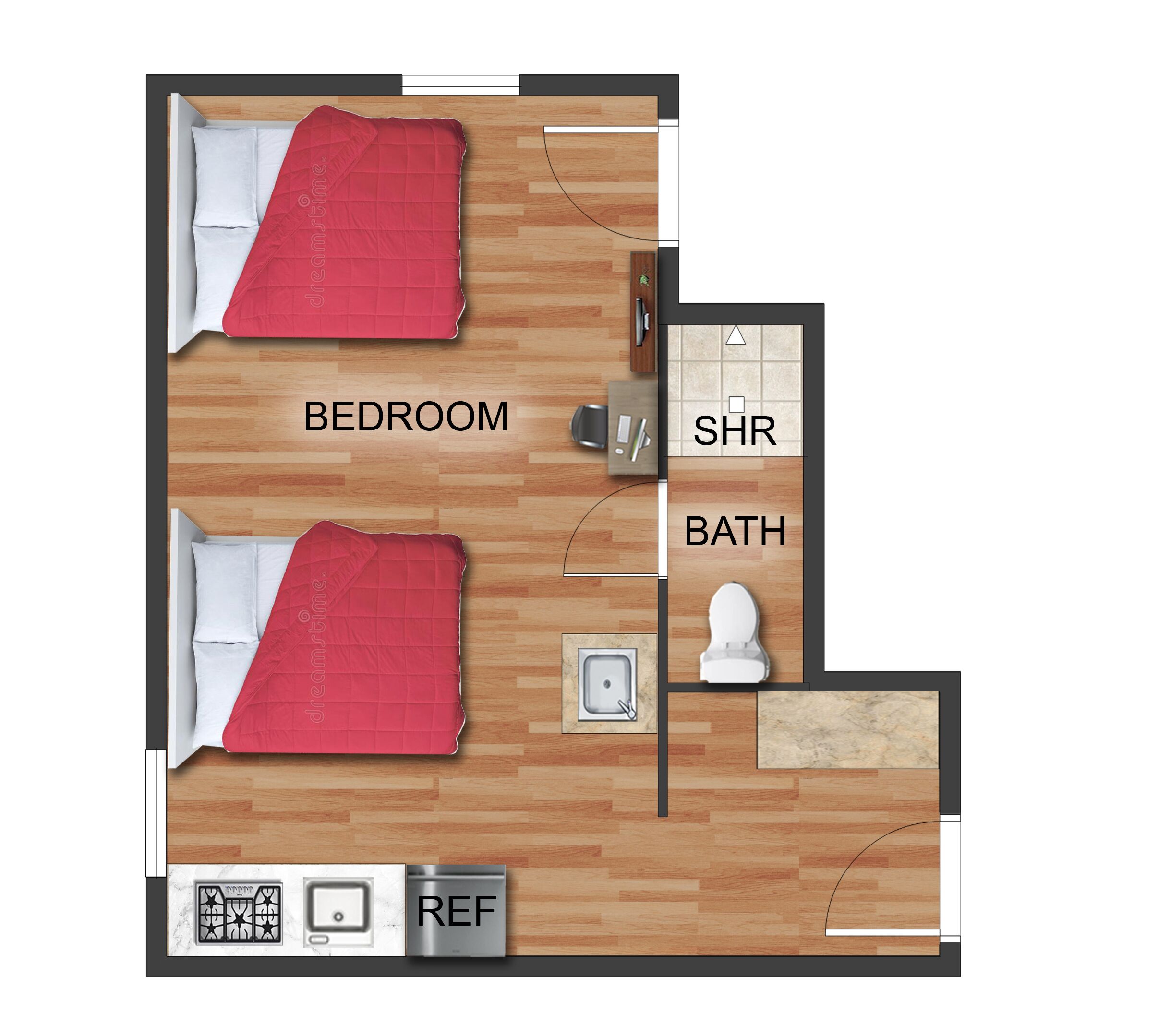 deluxe quadruple room | in-room safe, desk, blackout curtains, free wifi