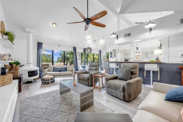 Smart TV, fireplace, smart speakers, offices