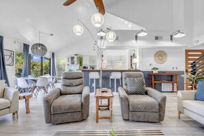 Smart TV, fireplace, smart speakers, offices