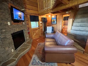 Smart TV, fireplace, DVD player