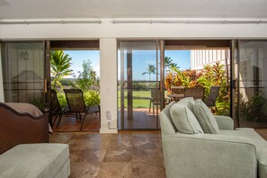 Terrace/patio - Ocean View, Ground-Floor Condo w/ Lanai & Shared Hot Tub/Pool - Walk to Beach (Maunaloa)